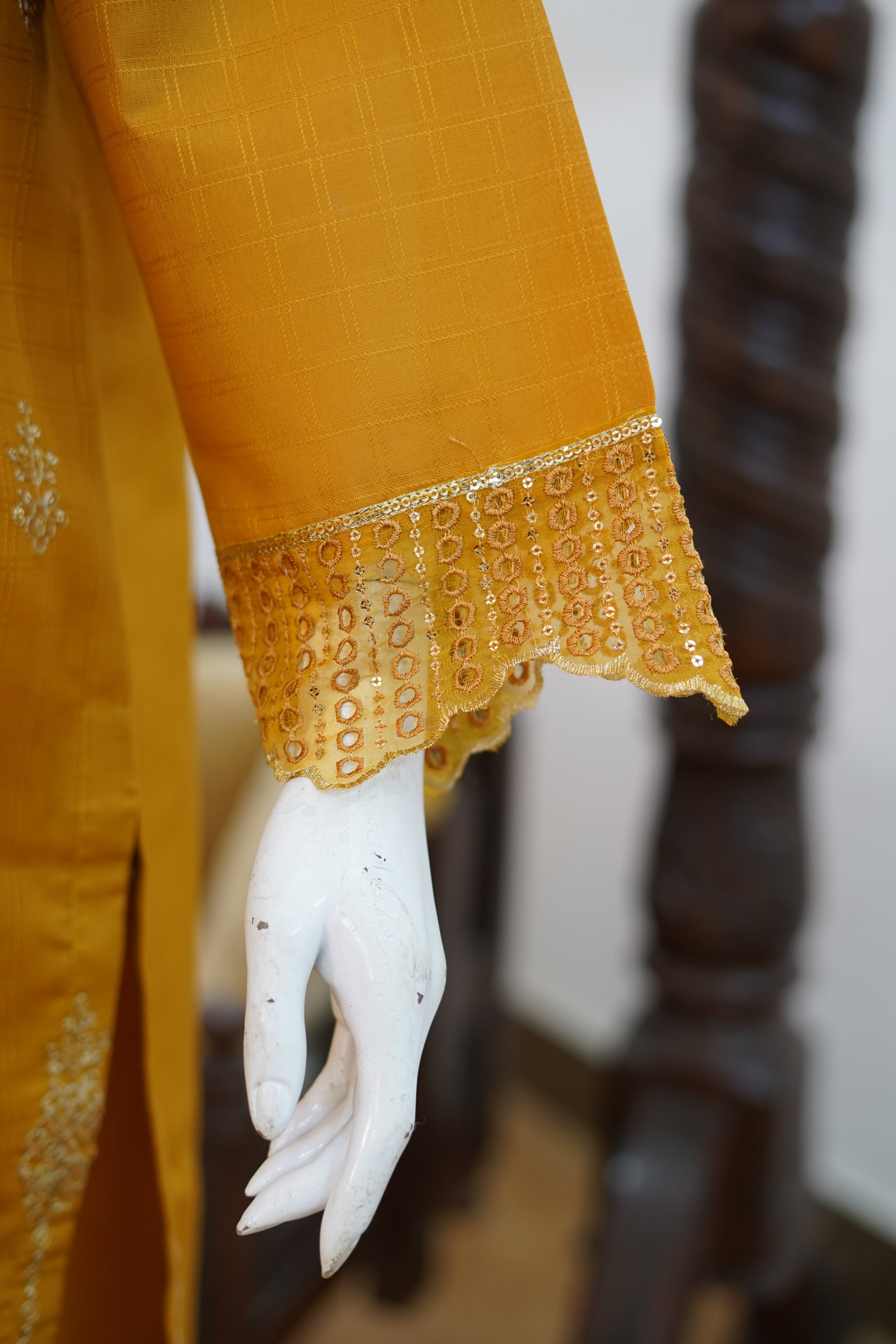 Deep Ochre Cotton 3 Piece Suit