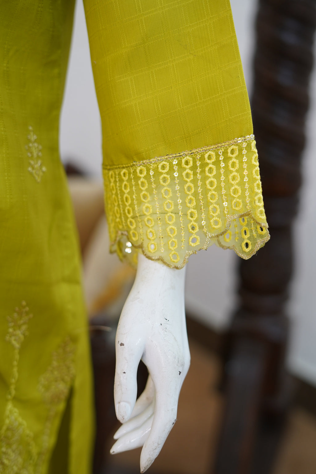 Citrus Olive Cotton 3 Piece Suit