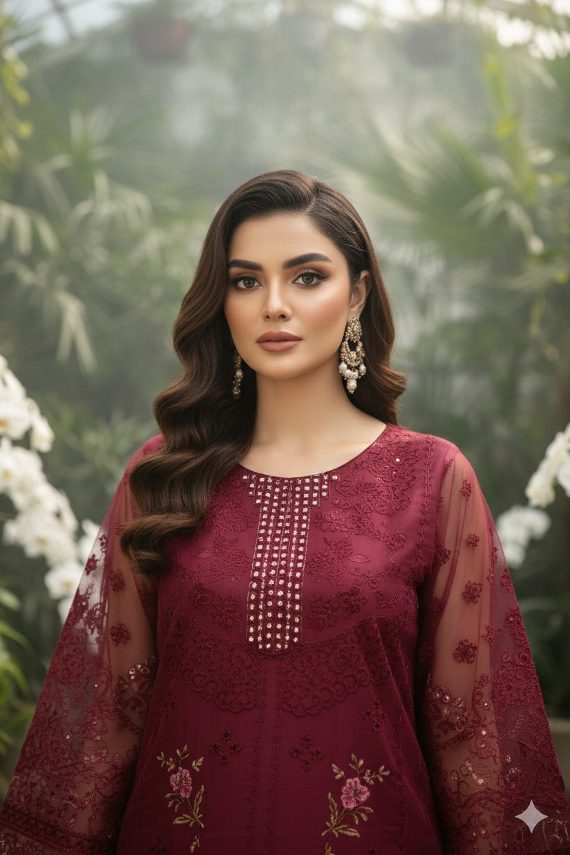 Royal Burgundy Cotton 3 Piece Suit