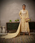 3 Piece Embroidered Chiffon Suit with Dupatta & Organza Borders Unstitched Suit